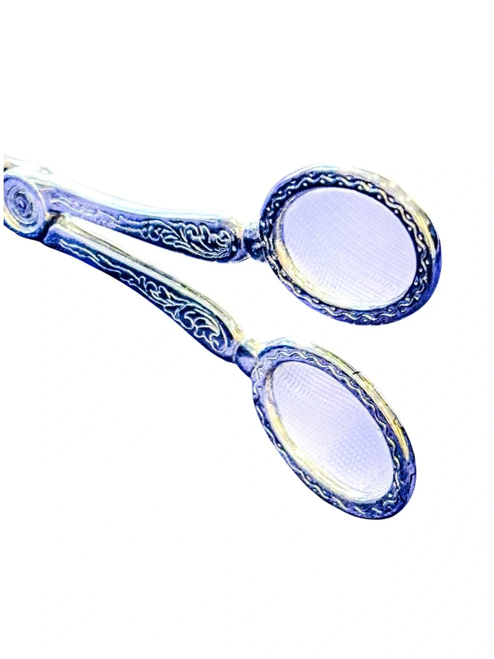 Vintage Silver Plate Pastry Tongs Ornate Floral Engraved Dessert Server